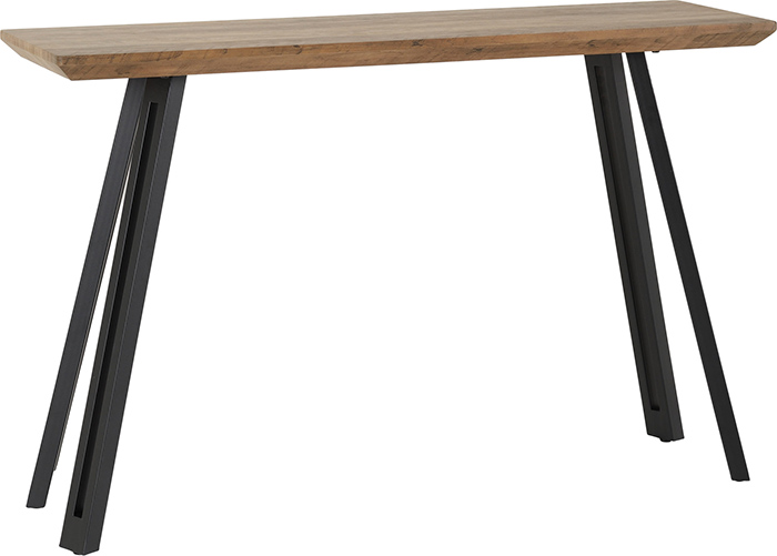Quebec Straight Edge Console Table In Medium Oak Effect - Click Image to Close